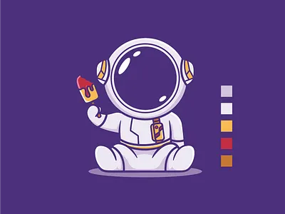Astronaut Ice Cream astronaut branding cartoon character cream design dribble ice ideas illustration instagram logo logoinspirations mascot ui vector zerologicstudio