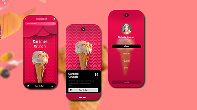 ice cream app app branding design logo ui ux