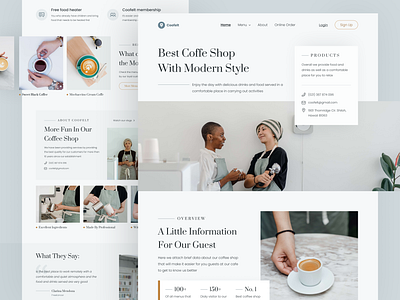 Coffee Shop Website cafe coffee coffee shop coffee website eatery flat homepage landing page meeting modern studio ui uiux ux web web design working space