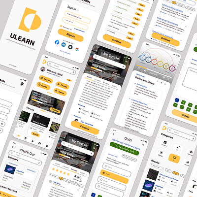 ULearn, Digital Learning Mobile App branding design education figma graphic design learning mobile mobile app mobile app design prototype school ui ui design user experience user interface user research ux ux design