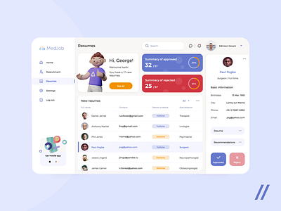 Hiring platform for healthcare workers animation app dashboard design health care healthcare hiring hr medicine mvp online platform purrweb recruitment startup ui ux web web app website