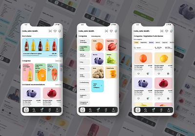 UI Kit Mobile App Grocery Store Online app branding concept design food fruite glocery ui