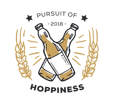 Pursuit Of Hoppiness - Beer Brand beer bottles branding