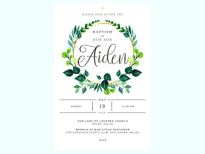 Typography Baptism Invite baby baptism email invitation typography