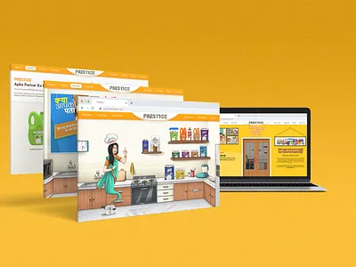 Prestige Website UI 3d branding colorful conceptual illustration landing page ui website design