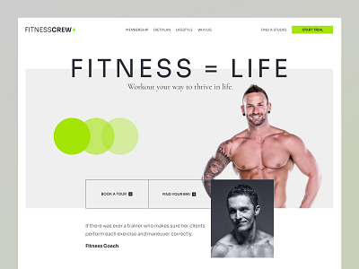 Fitness Crew Landing Page landing screen ui web design