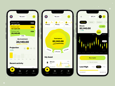 Cryptocurrency Wallet App I Ofspace 2022 trend bitcoin coin app crypto crypto wallet cryptocurrency fin tech financial fintech mobile mobile app modern ui trendy design ux ux design wallet wallet app