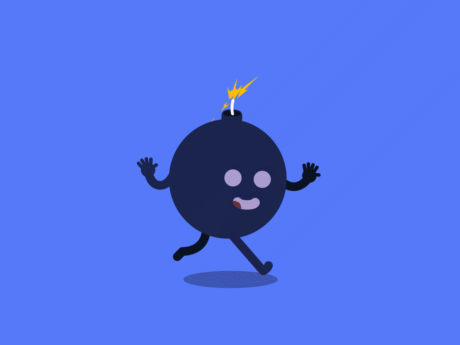 Bomb run animation bomb character gif loop loop animation motion motion design motion graphics run running