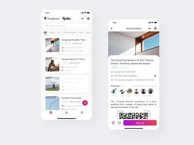 App interface for organizing/participating events app art design illustration ui ux