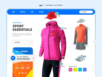 Nike Sports Essentials adobe xd apparels clothing design dubai essentials figma fitness games landing screen minimalistic nike sketch sports training trending ui ui design ux web design