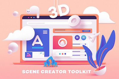 3D Toolkit-UI Elements Scene Creator 3d animation app branding bundle clipart collection design graphic design illustration logo motion graphics ui