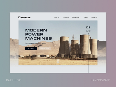 Daily UI 003 - Landing Page dailyui dailyui 003 figma industry interface landing page mainpage ui webdesign webpage