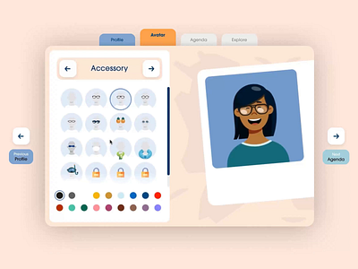 Les Embiez 2021 - Avatar builder animation avatar character customization customize illustration maker motion portrait ui ux web website