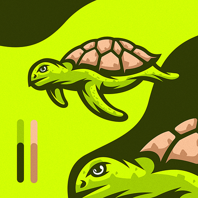 Green Turtle Illustration design detailed drawing green illustration turtle vector