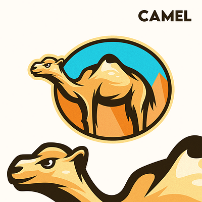 Desert Camel Illustration Logo camel camels desert design detailed drawing illustration logo vector