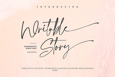 Writable Story - Handwritten Script Font branding design font fonts handlettering logo logo type typeface typography