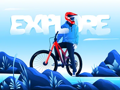 E X P L O R E adobe adventure art art direction artwork bike branding cycle design digital art explore graphic design helmet illustration illustrator inspire modern safety urban vector