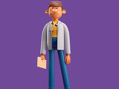 DOCTOR 3d c4d character doc doctor illustration octane render vet