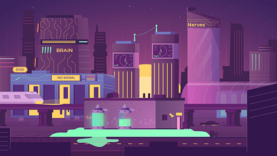 Medical City View buildings city citycentre cityscape dark design flat gotham graphic design houses illustration isomerty isometric medical town vector violet