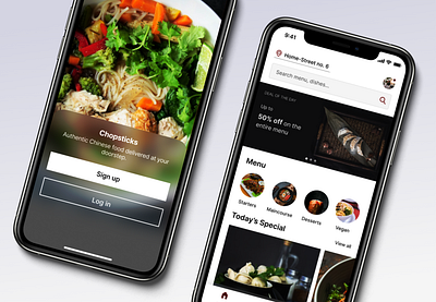 Chopsticks-Food Delivery App🍜 3d app apple branding clean ui delivery design food icon ios login logo menu minimal mobile onboarding product design ui user ux