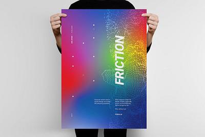 Friction 1 Poster Template abstract catalog clean design flyer flyer poster friction geometric gradient graphic design illustration indesign magazine polygon poster poster template print printable promotion template