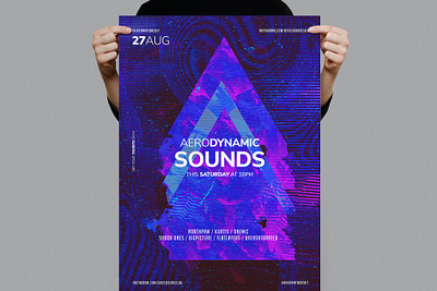 Aerodynamic Sounds Flyer / Poster Template aerodynamic catalog clean design dj flyer flyer poster flyer template gradient illustration indesign magazine musik party poster template print printable sounds sounds flyer template