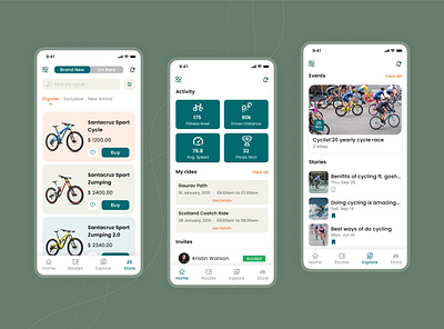 Cycle/Fitness App app design design figma illustration logo mobile app mobile ui ui uidesign uiux