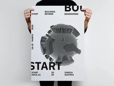 Start Hackaton Poster Template artificial catalog clean design gradient graphic design hackaton hackaton poster illustration indesign intelligence magazine motion graphics poster poster template print printable start startup template