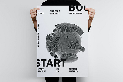 Start Hackaton Poster Template artificial catalog clean design gradient graphic design hackaton hackaton poster illustration indesign intelligence magazine motion graphics poster poster template print printable start startup template