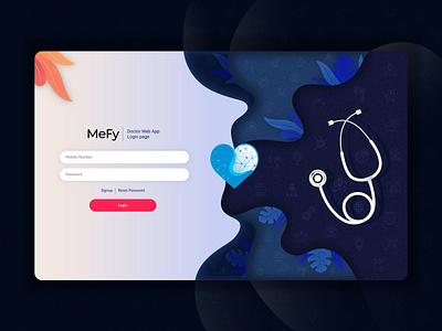 Login Page Design- MeFy Doctor Webapp graphic design illustration login signin ui vector website design