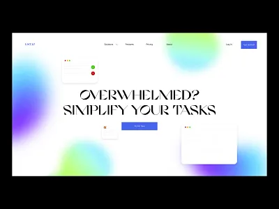 List.io - Landing page clean hero section homepage landing page list minimal productivity task task management tech typography ui ui design user interface ux visual identity web web design website workplace