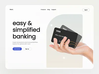 moni - landing page UI banking creditcard landing page master card payments transactions ui ux visa webdesign website