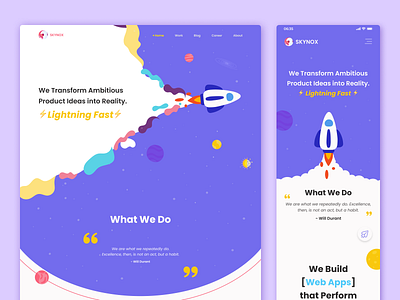 Skynox Hero Section branding creative creative hero creative ui creativity design graphic design hero section illustration landing page logo mobile app responsive ui ui design ux vector website design