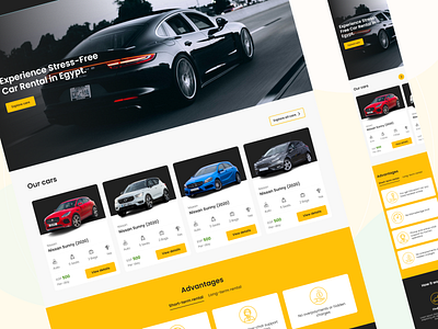 Car rent - landing page car car rent challenge daily ui design home page landing page modern ui rent responsive ui ui ux design ux web