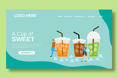 Ice Tea Drink - Landing Page annual report app branding design graphic design ice tea ice tea drink illustration landign page landing multipurpose page purpose ui ui design ux ux design web development web maintance website