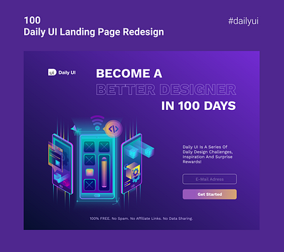 #100 Daily UI Landing Page Redesign dailyui dailyui 100 dailyuichallenge