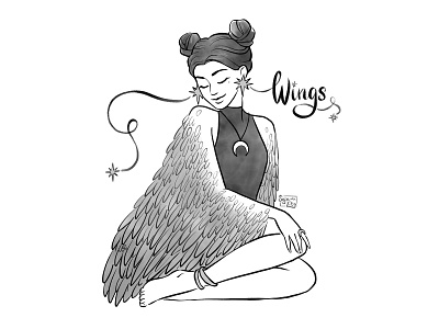 Wings character character design design digital art digital illustration drawing halloween illustration ink inktober wings