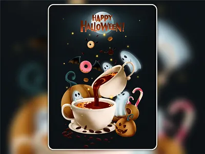 Happy Halloween! art artist artwork brush coffee colors design digitalart halloween happyhalloween illustration procreate
