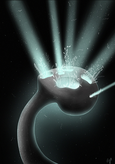 Light from the cosmic man design illustration light magic man