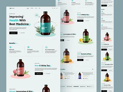 💊 Medicine Website Landing Page branding clinic design health hospital landing page medicine minimal web mobile app design pharmacy ui ux web design