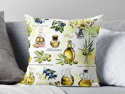 Seamless pattern for fabric "Olives" 2d apparel print design fabric design fabric pattern fabric print graphic design illustration olives print seamless pattern surface design wallpaper watercolor