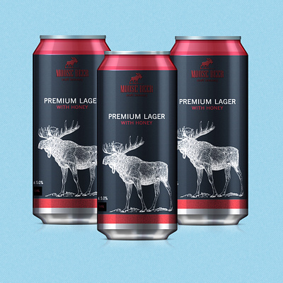 Moose Beer premium lager beerdesign branding design graphic design logo package print