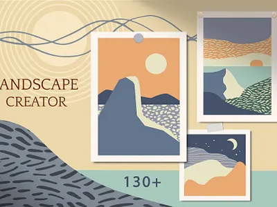 Landscape creator branding design flat graphic design illustration illustrator landscape logo minimal seamless pattern vector wrapping