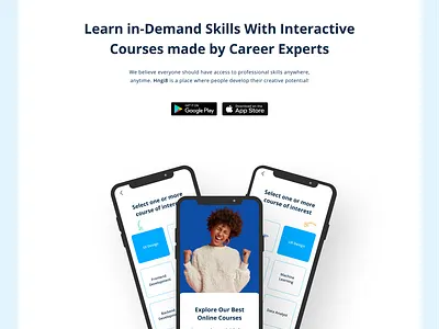 Learning Application Website Design career course education figma landing page design learning application minimalism skills ui user experience design user interface design website design
