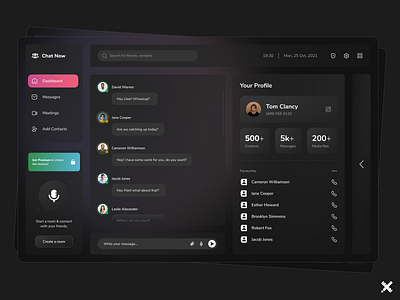 Messenger Web App Design clean dark design desktop dribbble dribbble best shot gradient graphic design messenger app minimal product ui uidesign ux uxdesign web web app