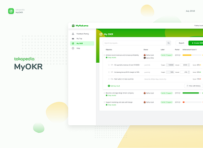 Tokopedia MyOKR animation app design game landing page line mobile page ui ux