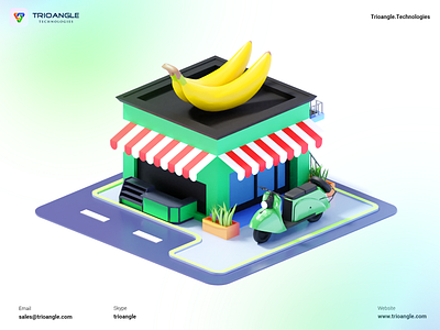 Grocery Delivery Script - 3D Model 3d animation banner cinema 4d delivery delivery script design food gofer grocery grocery model poster render restuarant shop store trioangle trioangle technologies ui ux