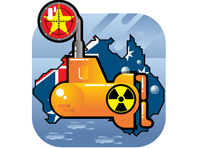 Australia's Nuclear Submarine Deal abstract caricature contemporary current events design editorial illustration illustrator logo news vector