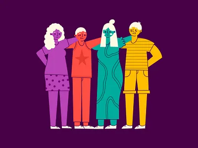 Support from Friends cdc community diverse friends help human illustration lgbtq mental health people pride procreate rainbow spot illustration support