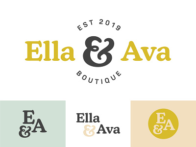 Ella and Ava Boutique Branding Suite ava boutique boutique logo branding branding suite clothes clothing clothing brand clothing logo e and a ella indianapolis initial logo logo logo suite mom moms shop shop brand typography